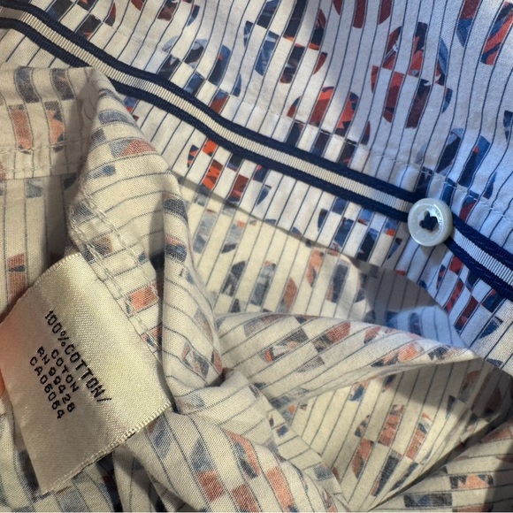 Bugatchi Men Medium Classic Fit Circular Design LS Dress Shirt - Picture 10 of 10